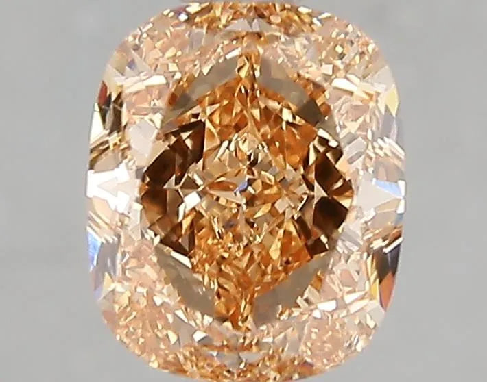 1.60ct Cushion modified Lab Grown Diamond (Colour Fancy Intense Brownish Orange, Clarity VS2, IGI Certified)