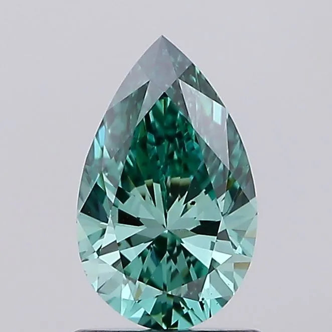 1.00ct Pear Lab Grown Diamond (Colour Fancy Vivid Green, Clarity VS2, IGI Certified)
