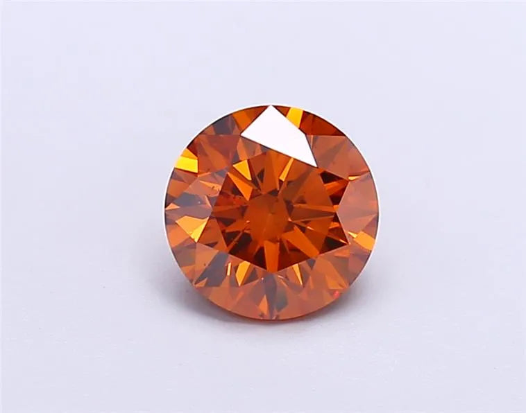1.08ct Round Lab Grown Diamond (Colour Fancy Vivid Orange, Clarity SI1, Cut ID, IGI Certified)