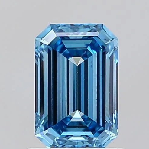 1.00ct Emerald Lab Grown Diamond (Colour Fancy Vivid Blue, Clarity SI2, IGI Certified)