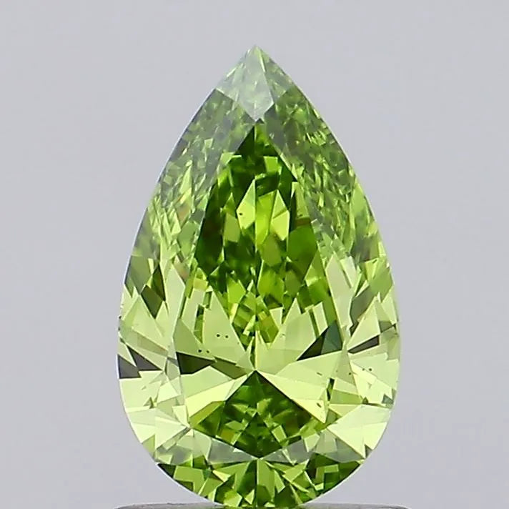 1.00ct Pear Lab Grown Diamond (Colour Fancy Vivid Green, Clarity VS2, IGI Certified)