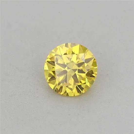 0.21ct Round Lab Grown Diamond (Colour Fancy Vivid Yellow, Clarity VS2, Cut EX, IGI Certified)