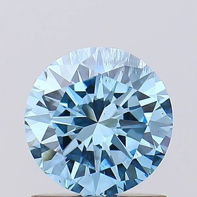 1.01ct Round Lab Grown Diamond (Colour Fancy Vivid Blue, Clarity SI1, Cut VG, IGI Certified)