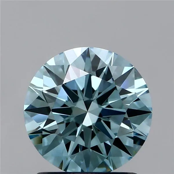 1.24ct Round Lab Grown Diamond (Colour Fancy Intense Blueish Green, Clarity VS1, Cut ID, IGI Certified)